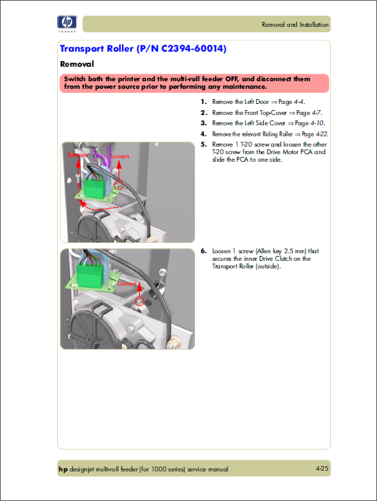 HP Designjet 1000 Multi Roll Service Manual-6